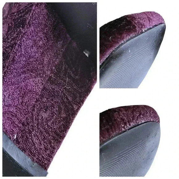 Nine West Purple Velvet Paisley Ankle Booties US 9.5 Women’s Goth - Picture 9 of 10